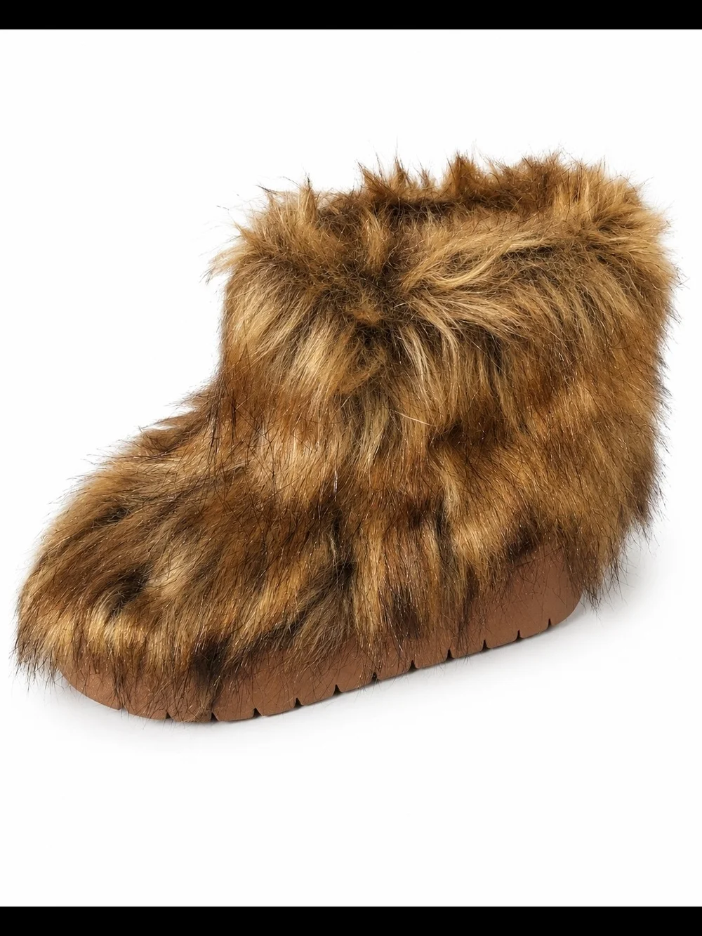 a new day Faux Fur Ankle Booties in Brown Mix Size 7